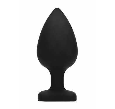 Diamond Heart Butt Plug - Extra Large - Black